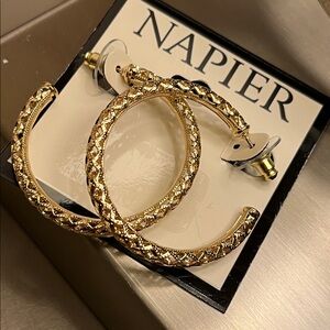 Napier Sparkling Gold Hoop Earrings